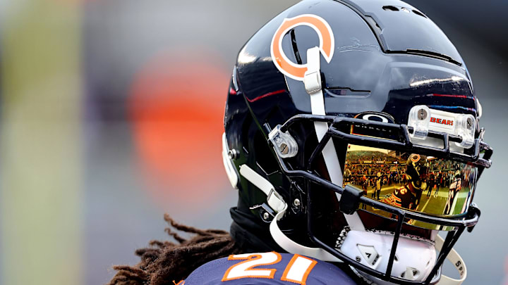 Dec 10, 2023; Chicago, Illinois, USA; Chicago Bears running back D'Onta Foreman (21) practices before the game against the Detroit Lions at Soldier Field. Mandatory Credit: Mike Dinovo-Imagn Images