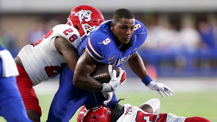 Kansas football running back Daniel Hishaw Jr. 