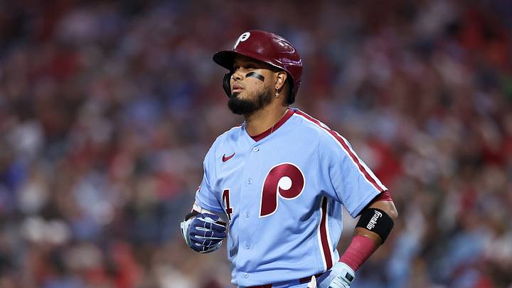 Sep 24, 2026; Philadelphia, Pennsylvania, USA; Philadelphia Phillies second baseman Luis Arraez (4) prepares to bat during the third inning against the Milwaukee Brewers at Citizens Bank Park. Mandatory Credit: Bill Streicher-Imagn Images Sep 24, 2026; Philadelphia, Pennsylvania, USA; Philadelphia Phillies second baseman Luis Arraez (4) prepares to bat during the third inning against the Milwaukee Brewers at Citizens Bank Park. Mandatory Credit: Bill Streicher-Imagn Images