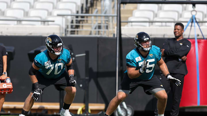 Jacksonville Jaguars offensive tackle Cole Van Lanen and guard Cooper Hodges Jacksonville Jaguars offensive tackle Cole Van Lanen and guard Cooper Hodges