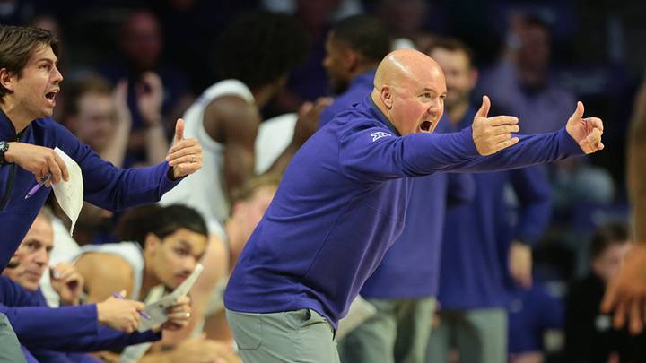 Kansas State Wildcats head coach Casey Alexander yells from the bench during the exhibition game against Missouri Tigers inside Bramlage Coliseum in Manhattan, Kansas on Oct. 23, 2026. Kansas State Wildcats head coach Casey Alexander yells from the bench during the exhibition game against Missouri Tigers inside Bramlage Coliseum in Manhattan, Kansas on Oct. 23, 2026.