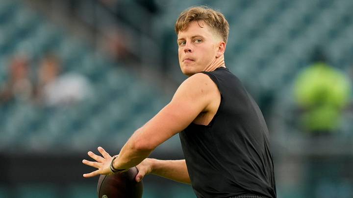 Cincinnati Bengals quarterback Joe Burrow (9) throws passes during warmups before the NFL Preseason Week 3 game between the Philadelphia Eagles and the Cincinnati Bengals at Lincoln Financial Field in Philladelphia on Friday, Aug. 28, 2026. Cincinnati Bengals quarterback Joe Burrow (9) throws passes during warmups before the NFL Preseason Week 3 game between the Philadelphia Eagles and the Cincinnati Bengals at Lincoln Financial Field in Philladelphia on Friday, Aug. 28, 2026.