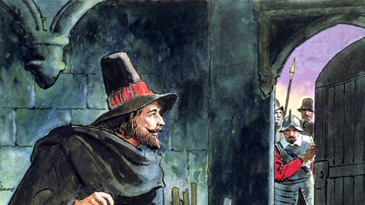 Guy Fawkes Caught In The Act Of Preparing The Gunpowder Plot 1605 (circa 1900)