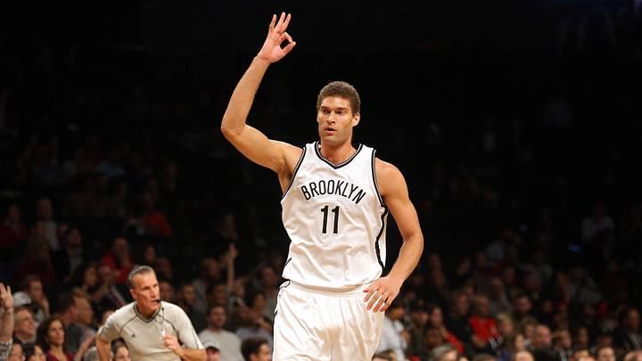 Nov 29, 2016; Brooklyn, NY, USA; Brooklyn Nets center Brook Lopez (11) reacts after hitting a three point shot against the Los Angeles Clippers during the first quarter at Barclays Center. Mandatory Credit: Brad Penner-USA TODAY Sports