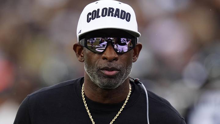 Oct 11, 2025; Boulder, Colorado, USA; Colorado Buffaloes head coach Deion Sanders before the game against the Iowa State Cyclones at Folsom Field. Mandatory Credit: Ron Chenoy-Imagn Images Oct 11, 2025; Boulder, Colorado, USA; Colorado Buffaloes head coach Deion Sanders before the game against the Iowa State Cyclones at Folsom Field. Mandatory Credit: Ron Chenoy-Imagn Images