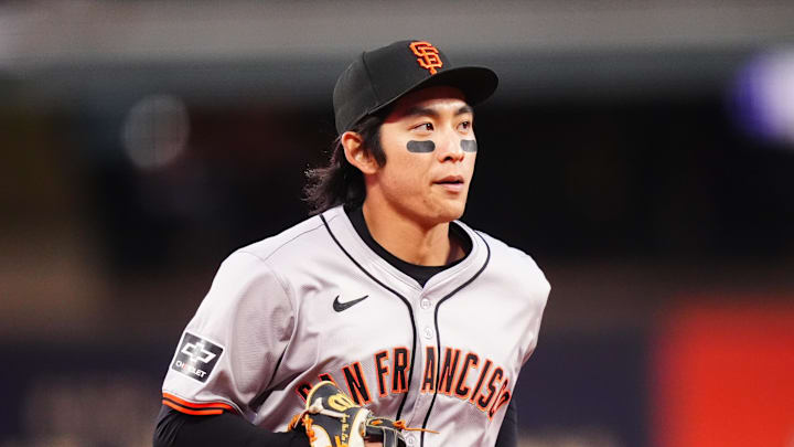 May 8, 2024; Denver, Colorado, USA; San Francisco Giants outfielder Jung Hoo Lee (51) during the game against the Colorado Rockies at Coors Field. 