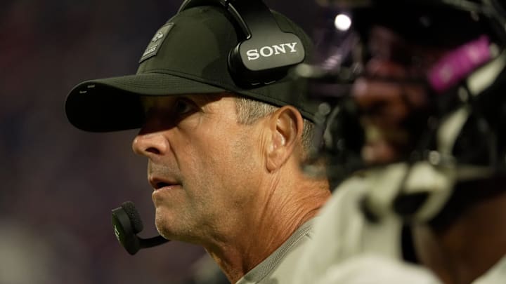 Baltimore Ravens head coach John Harbaugh