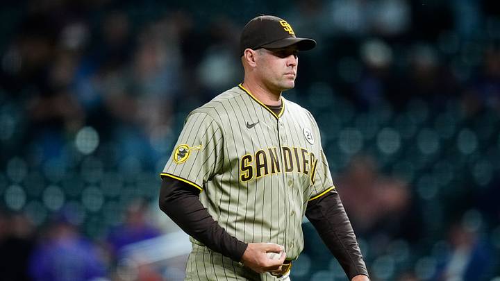 Sep 15, 2026; Denver, Colorado, USA; San Diego Padres manager Craig Stammen (14) leaves the mound in the fifth inning against the Colorado Rockies at Coors Field. Mandatory Credit: Ron Chenoy-Imagn Images Sep 15, 2026; Denver, Colorado, USA; San Diego Padres manager Craig Stammen (14) leaves the mound in the fifth inning against the Colorado Rockies at Coors Field. Mandatory Credit: Ron Chenoy-Imagn Images