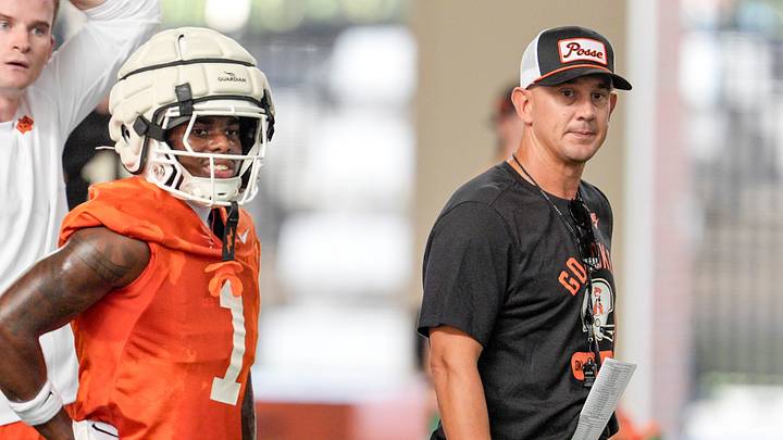 Oklahoma State head coach Eric Morris. Oklahoma State head coach Eric Morris.
