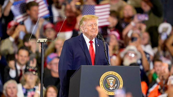 President Donald Trump speaks during a rally at the Choctaw Event Center in Durant, Okla., on Thursday, Oct. 1, 2026.