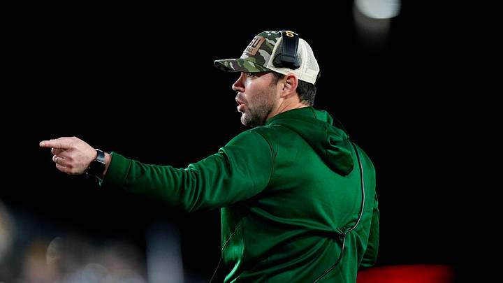 Oct 25, 2025; Laramie, Wyoming, USA; Colorado State Rams interim head coach Tyson Summers during the second half against the Wyoming Cowboys at Jonah Field at War Memorial Stadium. Mandatory Credit: Ron Chenoy-Imagn Images Oct 25, 2025; Laramie, Wyoming, USA; Colorado State Rams interim head coach Tyson Summers during the second half against the Wyoming Cowboys at Jonah Field at War Memorial Stadium. Mandatory Credit: Ron Chenoy-Imagn Images