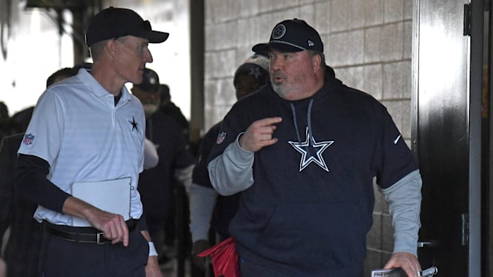 Dec 29, 2024; Philadelphia, Pennsylvania, USA; Dallas Cowboys special teams coach John Fassel and head coach Mike McCarthy in the tunnel befiore game against the Dallas Cowboys at Lincoln Financial Field. Mandatory Credit: Eric Hartline-Imagn Images Dec 29, 2024; Philadelphia, Pennsylvania, USA; Dallas Cowboys special teams coach John Fassel and head coach Mike McCarthy in the tunnel befiore game against the Dallas Cowboys at Lincoln Financial Field. Mandatory Credit: Eric Hartline-Imagn Images