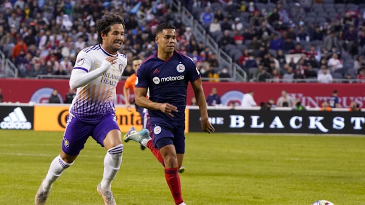 Mar 5, 2022; Chicago, Illinois, USA; Orlando City forward Alexandre Pato (7) during the first half