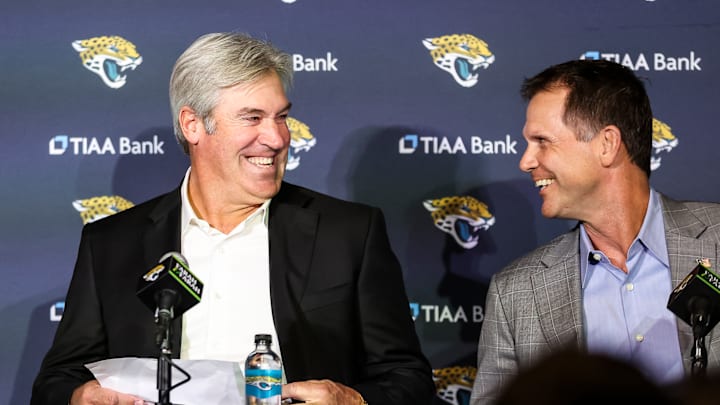 Jacksonville Jaguars HC Doug Pederson and GM Trent Baalke. James Gilbert/Getty Images