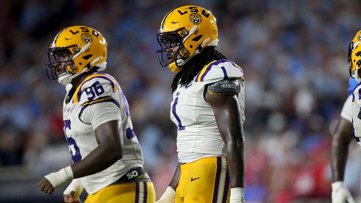Sep 19, 2026; Oxford, Mississippi, USA; LSU Tigers defensive end Princewill Umanmielen (1) looks to the sideline during the second quarter against the Mississippi Rebels at Vaught-Hemingway Stadium. Mandatory Credit: Petre Thomas-Imagn Images Sep 19, 2026; Oxford, Mississippi, USA; LSU Tigers defensive end Princewill Umanmielen (1) looks to the sideline during the second quarter against the Mississippi Rebels at Vaught-Hemingway Stadium. Mandatory Credit: Petre Thomas-Imagn Images