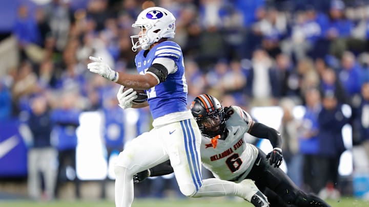 BYU's LJ Martin runs the ball for a score against Oklahoma State