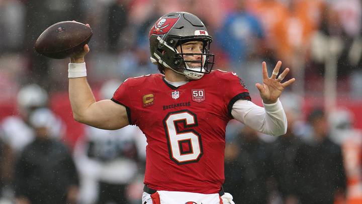 Jan 3, 2026; Tampa, Florida, USA; Tampa Bay Buccaneers quarterback Baker Mayfield (6) throws a pass against the Carolina Panthers in the first half at Raymond James Stadium. Mandatory Credit: Nathan Ray Seebeck-Imagn Images Jan 3, 2026; Tampa, Florida, USA; Tampa Bay Buccaneers quarterback Baker Mayfield (6) throws a pass against the Carolina Panthers in the first half at Raymond James Stadium. Mandatory Credit: Nathan Ray Seebeck-Imagn Images