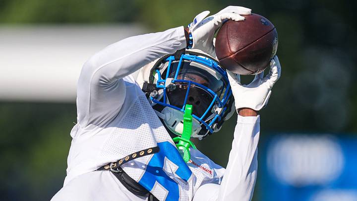 Detroit Lions cornerback Terrion Arnold (6) practices during training camp at Meijer Performance Center in Allen Park on Monday, July 28, 2025.