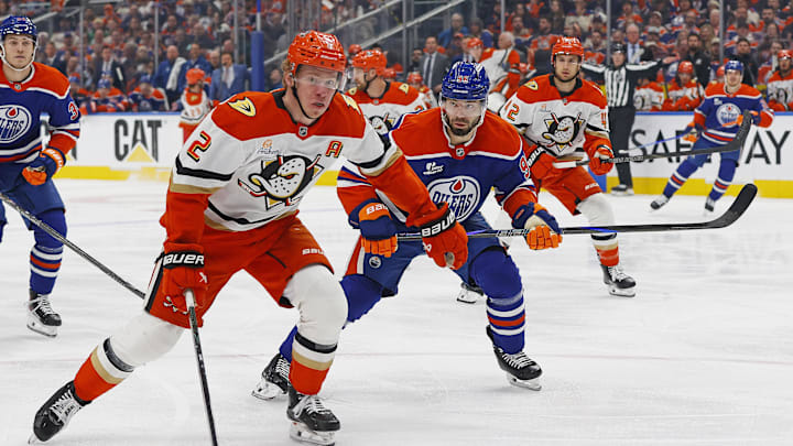 Jackson LaCombe and the Ducks are road underdogs against the Oilers.