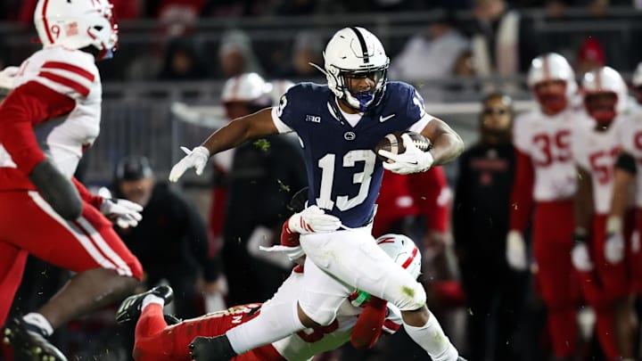 Penn State Nittany Lions running back Kaytron Allen runs with the football vs. the Nebraska Cornhuskers at Beaver Stadium.