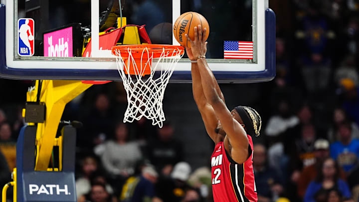 Nov 8, 2024; Denver, Colorado, USA; Miami Heat forward Jimmy Butler (22) shoots in the first quarter against the Denver Nuggets at Ball Arena. Nov 8, 2024; Denver, Colorado, USA; Miami Heat forward Jimmy Butler (22) shoots in the first quarter against the Denver Nuggets at Ball Arena.