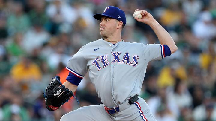 Texas Rangers starting pitcher MacKenzie Gore. Credit: Dennis Lee-Imagn Images