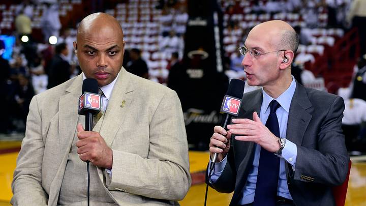 Jun 12, 2014; Miami, FL, USA; NBA commissioner Adam Silver (right) and former player Charles Barkley (right) prior to game four of the 2014 NBA Finals between the Miami Heat and the San Antonio Spurs at American Airlines Arena. Mandatory Credit: Bob Donnan-USA TODAY Sports Jun 12, 2014; Miami, FL, USA; NBA commissioner Adam Silver (right) and former player Charles Barkley (right) prior to game four of the 2014 NBA Finals between the Miami Heat and the San Antonio Spurs at American Airlines Arena. Mandatory Credit: Bob Donnan-USA TODAY Sports