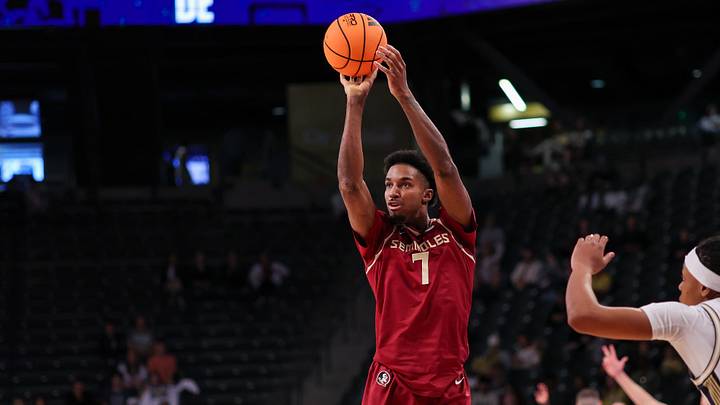 Feb 28, 2026; Atlanta, Georgia, USA; Florida State Seminoles forward Chauncey Wiggins (7). Feb 28, 2026; Atlanta, Georgia, USA; Florida State Seminoles forward Chauncey Wiggins (7).