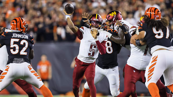 Jayden Daniels has two touchdown passes in Washington's win over Cincinnati.