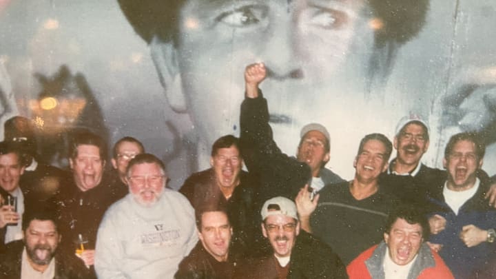 Dave Worgan, back fourth from left, was loyal to his Roosevelt High buddies. 