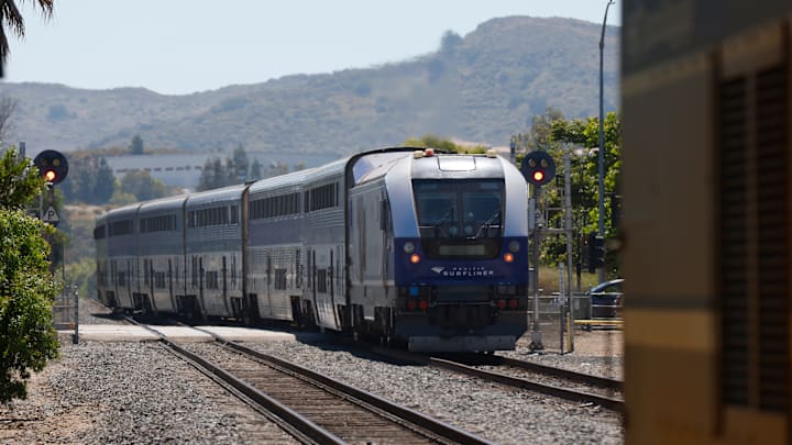 Amtrak Pacific Surfliner Train Arrives In Moorpark