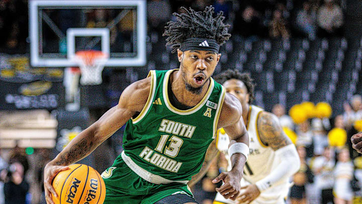 Kasen Jennings, shown here in a win at Wichita State, led USF with 17 points Tuesday as the Bulls rallied at home to beat Rice