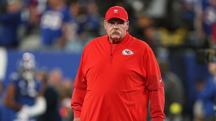 Sep 21, 2025; East Rutherford, New Jersey, USA; Kansas City Chiefs head coach Andy Reid looks on before the game against the New York Giants at MetLife Stadium. Mandatory Credit: Vincent Carchietta-Imagn Images Sep 21, 2025; East Rutherford, New Jersey, USA; Kansas City Chiefs head coach Andy Reid looks on before the game against the New York Giants at MetLife Stadium. Mandatory Credit: Vincent Carchietta-Imagn Images