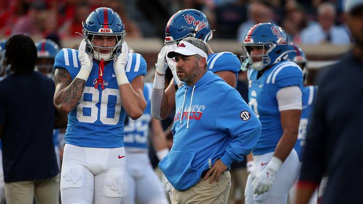 Sep 19, 2026; Oxford, Mississippi, USA; Mississippi Rebels Head Coach Pete Golding looks on during warm-ups prior to the game against the LSU Tigers at Vaught-Hemingway Stadium. Petre Thomas-Imagn Images Sep 19, 2026; Oxford, Mississippi, USA; Mississippi Rebels Head Coach Pete Golding looks on during warm-ups prior to the game against the LSU Tigers at Vaught-Hemingway Stadium. Petre Thomas-Imagn Images