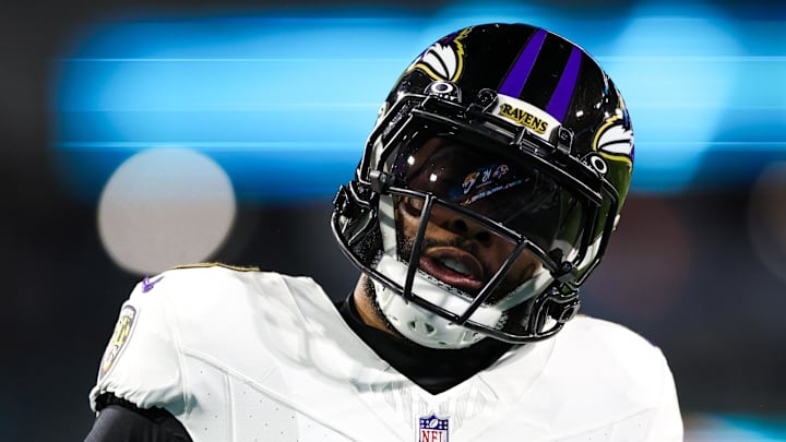 Dec 17, 2023; Jacksonville, Florida, USA; Baltimore Ravens wide receiver Odell Beckham Jr. (3) warms