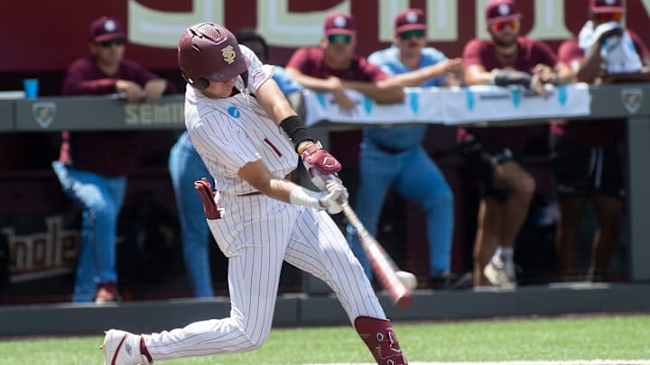 Florida State baseball competes in a first round Tallahassee Regional game against Bethune-Cookman for the NCAA College World Series at Dick Howser Stadium Friday, May 30, 2025.