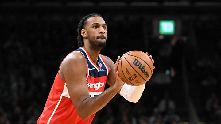 Mar 14, 2026; Boston, Massachusetts, USA; Washington Wizards center Alex Sarr (20) attempts a basket against the Boston Celtics during the first half at the TD Garden. Mandatory Credit: Brian Fluharty-Imagn Images Mar 14, 2026; Boston, Massachusetts, USA; Washington Wizards center Alex Sarr (20) attempts a basket against the Boston Celtics during the first half at the TD Garden. Mandatory Credit: Brian Fluharty-Imagn Images