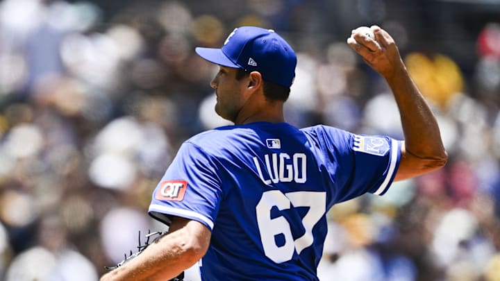 Jun 22, 2025; San Diego, California, USA; Kansas City Royals pitcher Seth Lugo (67) delivers during the first inning against the San Diego Padres at Petco Park. Mandatory Credit: Denis Poroy-Imagn Images Jun 22, 2025; San Diego, California, USA; Kansas City Royals pitcher Seth Lugo (67) delivers during the first inning against the San Diego Padres at Petco Park. Mandatory Credit: Denis Poroy-Imagn Images