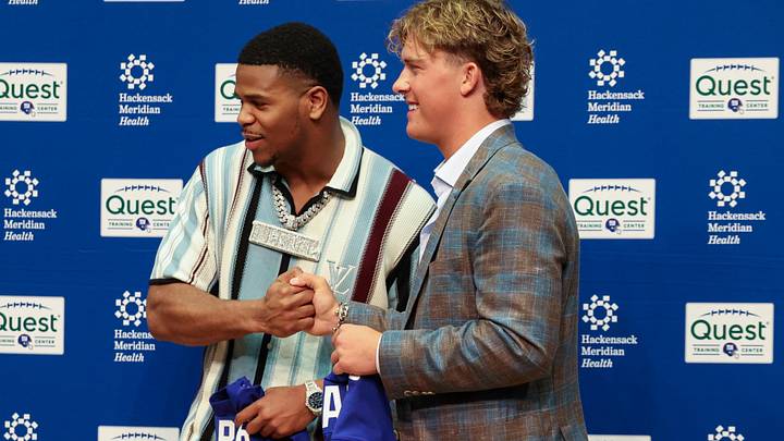 New York Giants OLB Abdul Carter and QB Jaxson Dart New York Giants OLB Abdul Carter and QB Jaxson Dart