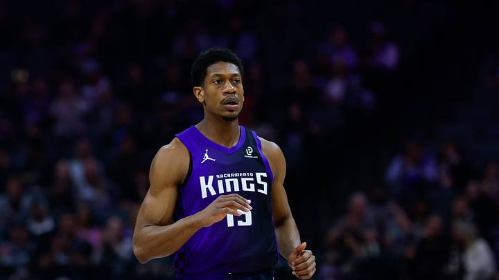 Feb 6, 2026; Sacramento, California, USA; Sacramento Kings forward De'andre Hunter (15) reacts after scoring during the first quarter against the Los Angeles Clippers at Golden 1 Center. Mandatory Credit: Sergio Estrada-Imagn Images Feb 6, 2026; Sacramento, California, USA; Sacramento Kings forward De'andre Hunter (15) reacts after scoring during the first quarter against the Los Angeles Clippers at Golden 1 Center. Mandatory Credit: Sergio Estrada-Imagn Images