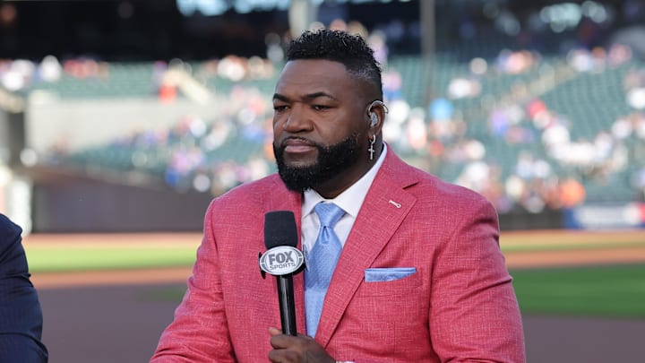 Oct 18, 2024; New York City, New York, USA; Fox News playoff baseball commentator David Ortiz before the game between the New York Mets and the Los Angeles Dodgers during game five of the NLCS for the 2024 MLB playoffs at Citi Field. Mandatory Credit: Brad Penner-Imagn Images Oct 18, 2024; New York City, New York, USA; Fox News playoff baseball commentator David Ortiz before the game between the New York Mets and the Los Angeles Dodgers during game five of the NLCS for the 2024 MLB playoffs at Citi Field. Mandatory Credit: Brad Penner-Imagn Images