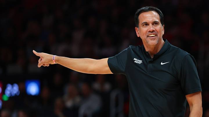 Oct 21, 2026; Miami, Florida, USA; Miami Heat head coach Erik Spoelstra signals against the Minnesota Timberwolves during the third quarter at Kaseya Center. Mandatory Credit: Sam Navarro-Imagn Images Oct 21, 2026; Miami, Florida, USA; Miami Heat head coach Erik Spoelstra signals against the Minnesota Timberwolves during the third quarter at Kaseya Center. Mandatory Credit: Sam Navarro-Imagn Images