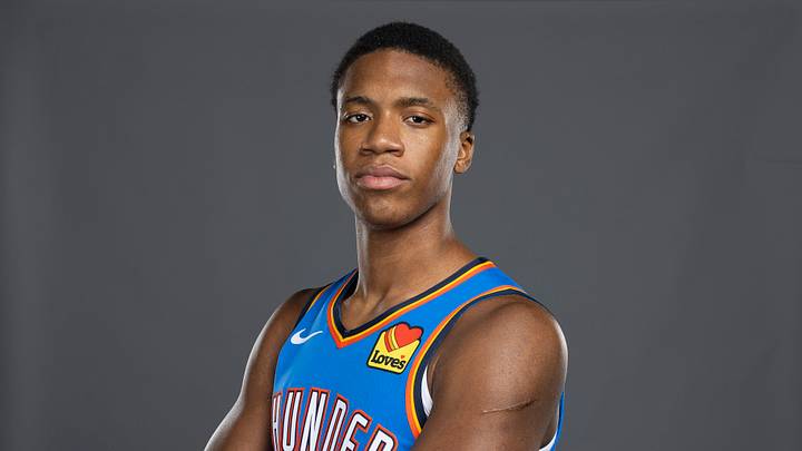 Sep 29, 2025; Oklahoma City, OK, USA; Oklahoma City Thunder center Thomas Sorber (12)  poses for a photo during the 2025 Oklahoma City Thunder media day at Paycom Center. Mandatory Credit: Alonzo Adams-Imagn Images