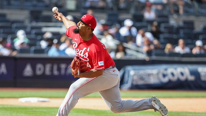 Jun 21, 2026; Bronx, New York, USA; Cincinnati Reds relief pitcher Tony Santillan (64) pitches in the ninth inning against the New York Yankees at Yankee Stadium. Mandatory Credit: Wendell Cruz-Imagn Images Jun 21, 2026; Bronx, New York, USA; Cincinnati Reds relief pitcher Tony Santillan (64) pitches in the ninth inning against the New York Yankees at Yankee Stadium. Mandatory Credit: Wendell Cruz-Imagn Images