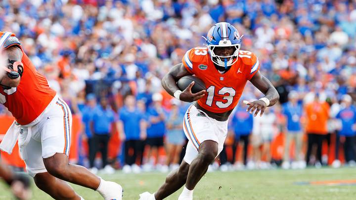Florida running back Jadan Baugh, who is averaging 8.5 yards per carry, leads the No. 21 Gators vs. No. 4 Ole Miss in The Swamp on Saturday. Florida running back Jadan Baugh, who is averaging 8.5 yards per carry, leads the No. 21 Gators vs. No. 4 Ole Miss in The Swamp on Saturday.