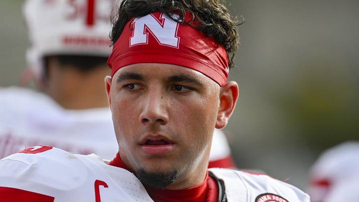 Oct 11, 2025; College Park, Maryland, USA; Nebraska Cornhuskers quarterback Dylan Raiola (15) walks the sidelines during the first half against the Maryland Terrapins at SECU Stadium. Oct 11, 2025; College Park, Maryland, USA; Nebraska Cornhuskers quarterback Dylan Raiola (15) walks the sidelines during the first half against the Maryland Terrapins at SECU Stadium.