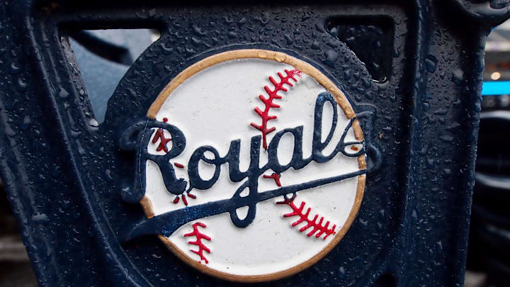 Oct 13, 2014; Kansas City, MO, USA; Rain collects on a Royals decal logo on a seat in the stands before game three of the 2014 ALCS playoff baseball game between the Baltimore Orioles and Kansas City Royals at Kauffman Stadium. Mandatory Credit: Jerry Lai-Imagn Images Oct 13, 2014; Kansas City, MO, USA; Rain collects on a Royals decal logo on a seat in the stands before game three of the 2014 ALCS playoff baseball game between the Baltimore Orioles and Kansas City Royals at Kauffman Stadium. Mandatory Credit: Jerry Lai-Imagn Images