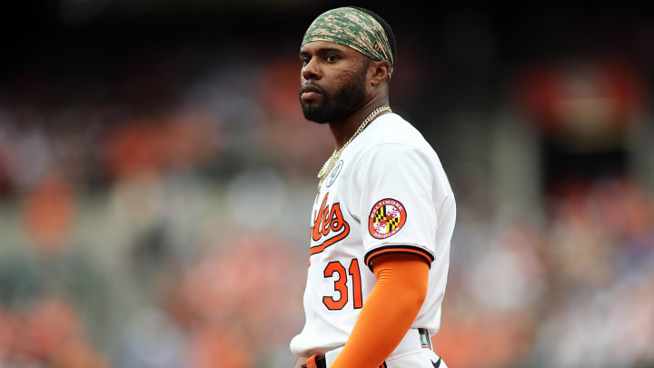 Jun 2, 2024; Baltimore, Maryland, USA; Baltimore Orioles outfielder Cedric Mullins (31) pictured during the eighth inning against the Tampa Bay Rays at Oriole Park at Camden Yards Jun 2, 2024; Baltimore, Maryland, USA; Baltimore Orioles outfielder Cedric Mullins (31) pictured during the eighth inning against the Tampa Bay Rays at Oriole Park at Camden Yards