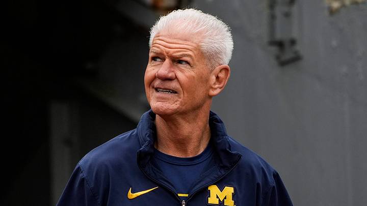 Michigan special teams coordinator Kerry Coombs looks on before the spring game at Michigan Stadium in Ann Arbor on Saturday, April 18, 2026. Michigan special teams coordinator Kerry Coombs looks on before the spring game at Michigan Stadium in Ann Arbor on Saturday, April 18, 2026.