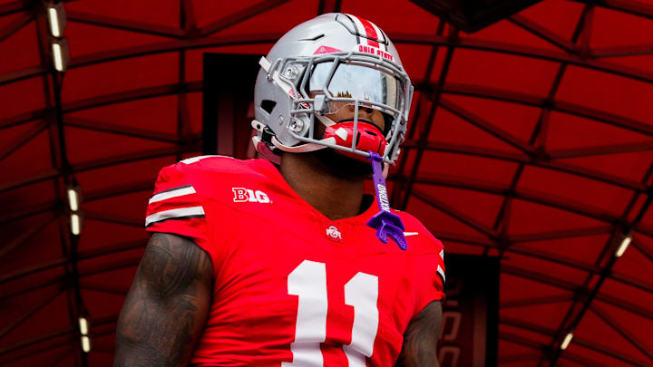 Ohio State Buckeyes wide receiver Quincy Porter (11) walks up the tunnel before the game against Grambling State Tigers at the Ohio Stadium on Saturday, Sept. 6, 2025 in Columbus, Ohio.